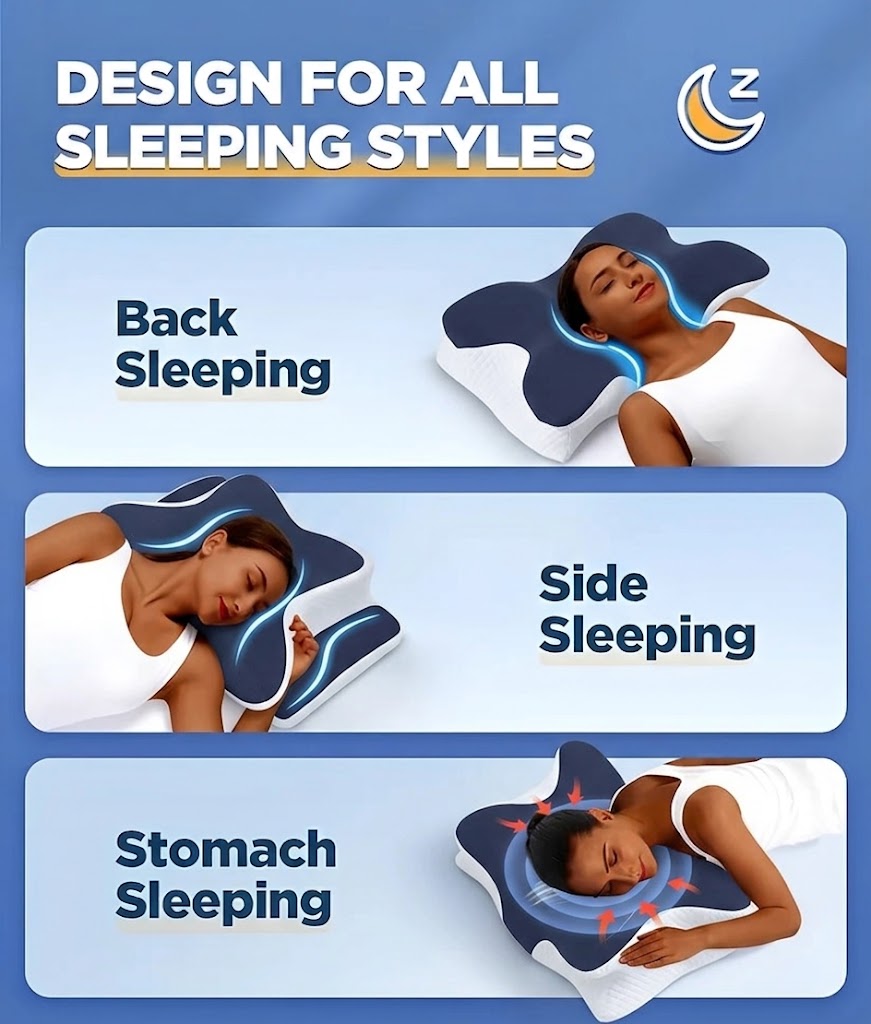 Memory Foam Neck Pillow – Wake Up Pain-Free