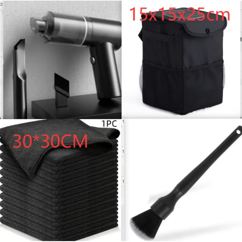 High-power Wireless Car Vacuum Cleaner Full Set Black