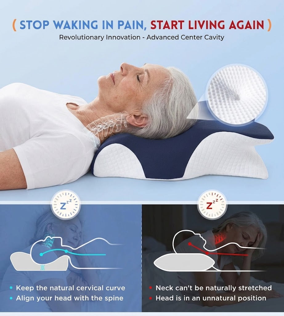 Memory Foam Neck Pillow – Wake Up Pain-Free